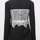 Lace Corset Blazer in Black