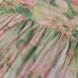 Sleeveless Floral Print High Waist Split Maxi Dress