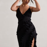 Vneck Ruffled Maxi Dress