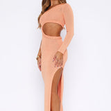 Dusk To Dawn Knit Maxi Dress Sunset Orange
