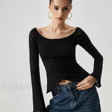 Jacquard Lace Semi-sheer Trendy Bowknot Crossover Blouse