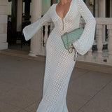 Josie V-neck Cut-out Knit Maxi Dress