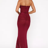 Still Got It Mesh Maxi Dress Dark Burgundy