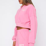 Offstage Cropped Zip Hoodie Bubblegum