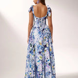 Kacey Hydrangea Printed Strap Maxi Dress