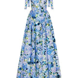 Kacey Hydrangea Printed Strap Maxi Dress