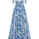 Kacey Hydrangea Printed Strap Maxi Dress