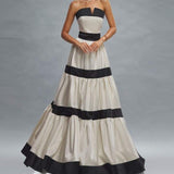 Karen Colorblock Bowknot Maxi Dress