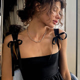 Kayla Bowknot Shoulder Straps Mini Dress