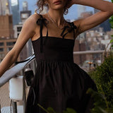 Kayla Bowknot Shoulder Straps Mini Dress