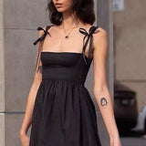Kayla Bowknot Shoulder Straps Mini Dress