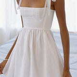 Kayla Bowknot Shoulder Straps Mini Dress