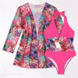 Kimono Halter High Waist Three Two Piece Set
