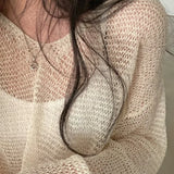 Knitted Openwork Loose Long Sleeve Chic Blouse