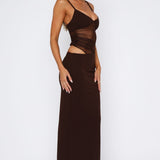 Call Me Up Maxi Dress Chocolate