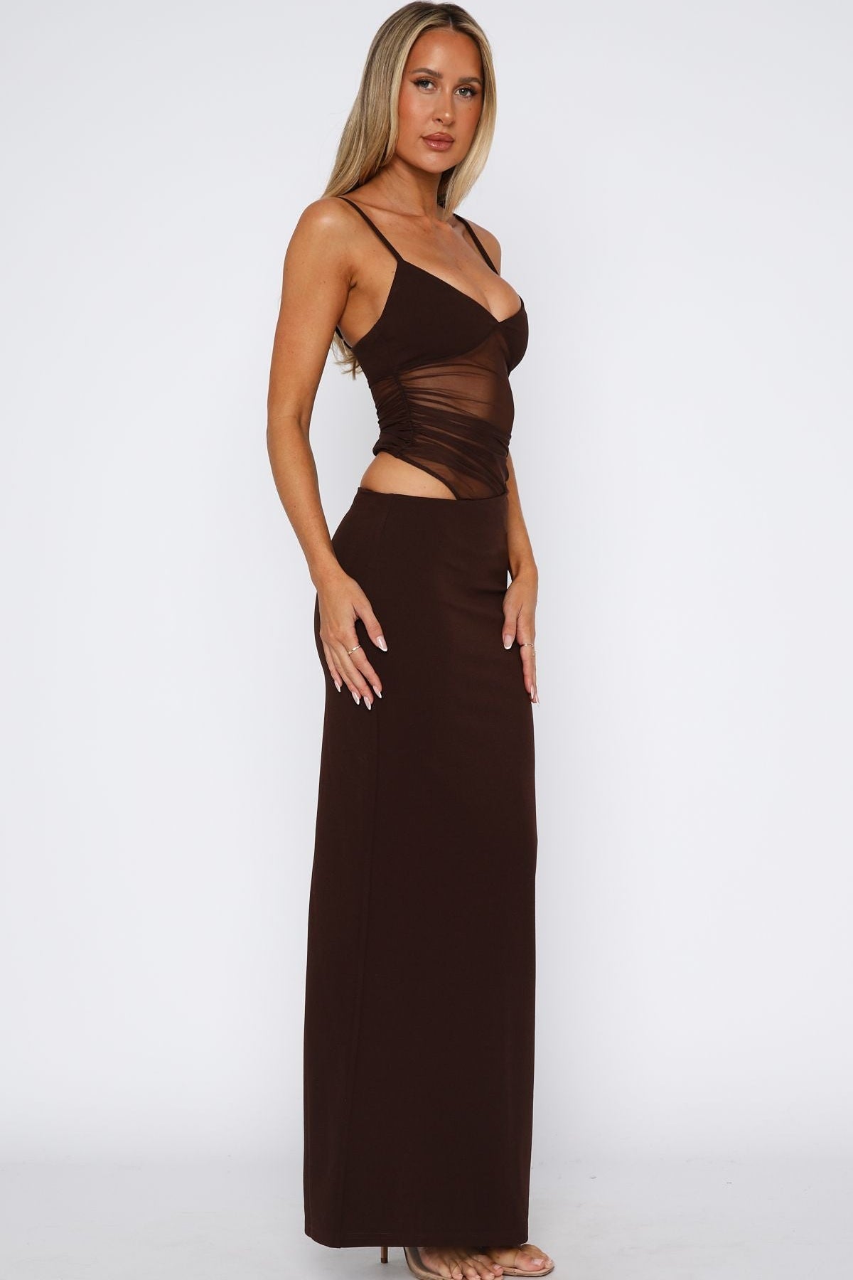 Call Me Up Maxi Dress Chocolate