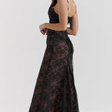 Meira - Shoulder-On Floral Lace Maxi Dress