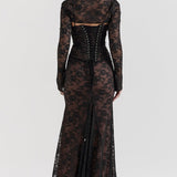 Meira - Shoulder-On Floral Lace Maxi Dress