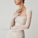 Lace Jacquard Floral Trendy Semi-sheer Tied Maxi Dress