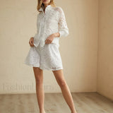 Lace Overlay Two Trendy Piece Shorts Set