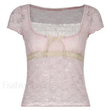 Lace Patchwork Crop Blouse