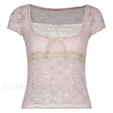 Lace Patchwork Crop Blouse