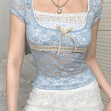 Lace Patchwork Crop Blouse