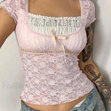 Lace Patchwork Crop Blouse