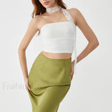 Lace Up Graceful Sheer Tube Top