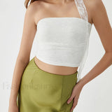 Lace Up Graceful Sheer Tube Top