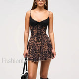 Leopard Camisole Mini Dress