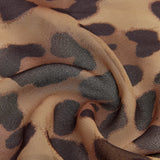 Leopard Print Semi-Sheer Ruffle V-Neck Blouse