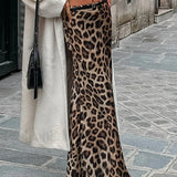 Leopard Print Slim Maxi Skirt