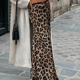 Leopard Print Slim Maxi Skirt
