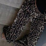 Leopard Print Wide Leg Pants
