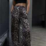 Leopard Print Wide Leg Pants