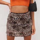 Leopard Printed Vintage Wrap Skirt
