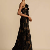 Lindsay Floral Printed One Shoulder Maxi Dress
