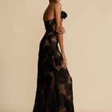 Lindsay Floral Printed One Shoulder Maxi Dress