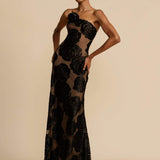 Lindsay Floral Printed One Shoulder Maxi Dress