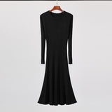 Long Knitted Sweater Dress for Women Casual Winter Sweater Dress