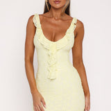 Take A Bow Mini Dress Lemon