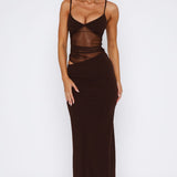 Call Me Up Maxi Dress Chocolate