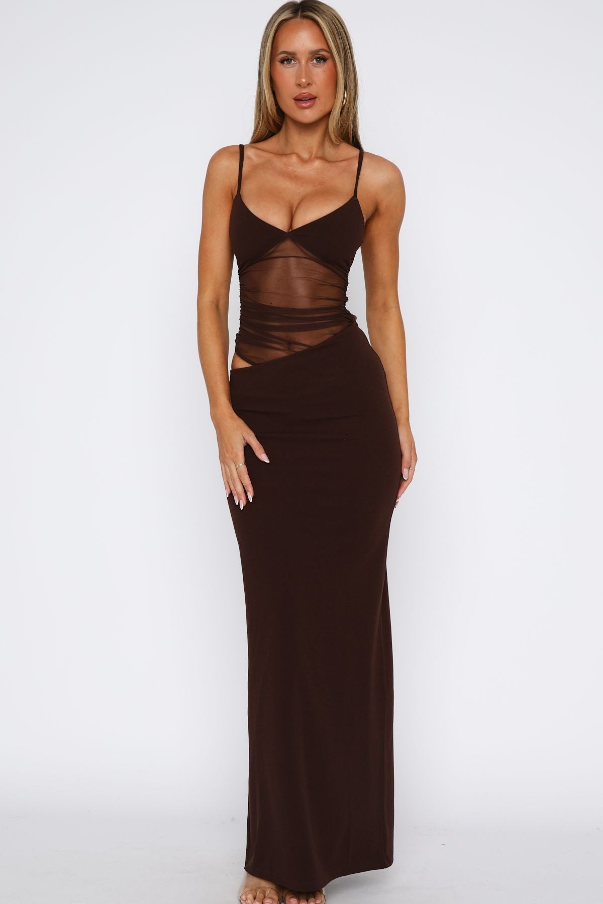 Call Me Up Maxi Dress Chocolate