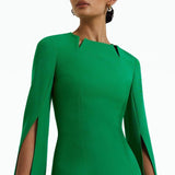 Madge Pointed Collar Long Sleeves Maxi Dress
