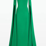 Madge Pointed Collar Long Sleeves Maxi Dress