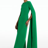 Madge Pointed Collar Long Sleeves Maxi Dress