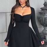 Salomé | A-Line Pleated Full Sleeves Mini Dress