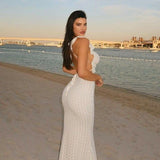 Muriel Ruffle Cut-out Knit Maxi Dress