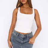 Filled With Life Ribbed Tank White